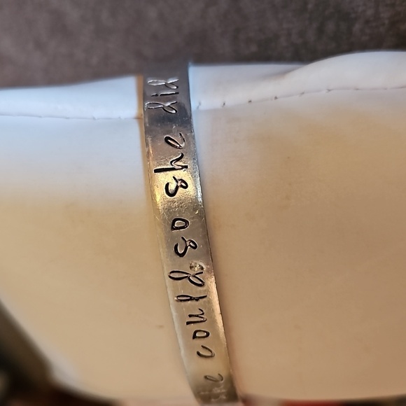 5/$25 Metal "She Believed She Could So She Did" Quote Cuff Bracelet - Picture 4 of 7